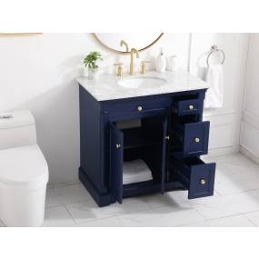 36 inch single bathroom vanity in  Blue - Elegant Lighting VF53036BL