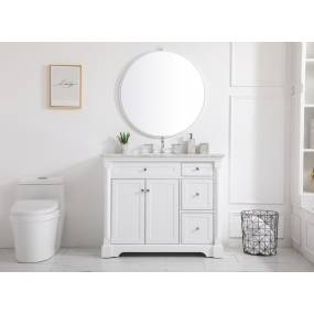 42 inch single bathroom vanity in  White - Elegant Lighting VF53042WH
