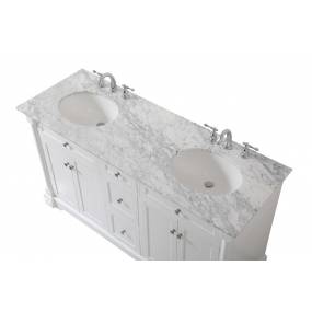 60 inch double bathroom vanity in White - Elegant Lighting VF53060DWH