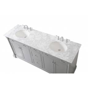 72 inch double bathroom vanity in Grey - Elegant Lighting VF53072DGR