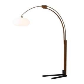 Morelli 84" Arc Lamp in Satin Nickel and Black with Dimmer Switch - NOVA of California 2012201WB