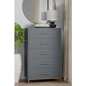 Madelyn Five Drawer Chest in Slate Gray - Alpine Furniture 2010G-05