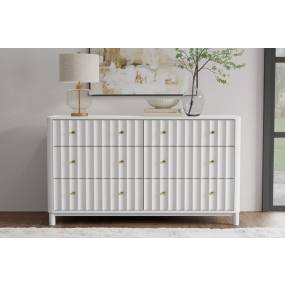 Stapleton 6 Drawer Dresser in White - Alpine Furniture 2090-03