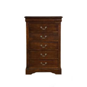 West Haven 5 Drawer Tall Boy Chest in Cappuccino - Alpine 2204