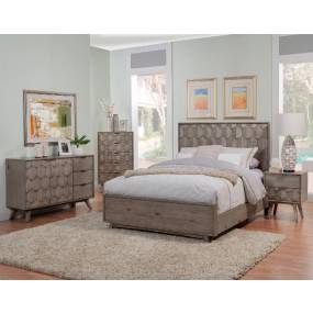 Shimmer Queen Bed in Antique Grey - Alpine Furniture 6600-01Q