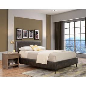 Sophia Queen Bed In Gray - Alpine Furniture 6902Q-GRY