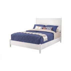 Flynn Queen Platform Bed in White - Alpine Furniture 766-W-01Q