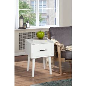 Flynn End Table in White - Alpine Furniture 966-W-62