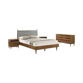 Artemio Queen 4 Piece Wood Bedroom Set in Walnut Finish – Armen Living SETARWAQN4