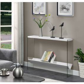 SoHo V Console Table with Shelf in White - Convenience Concepts 131568W
