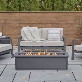 Mila Rectangle Propane Fire Table in Weathered Slate by Real Flame  - Real Flame 1520LP-WSLT