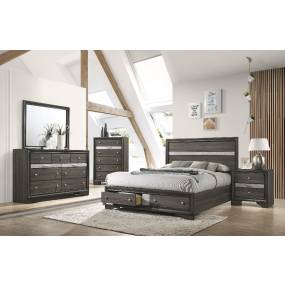Naima Eastern King Bed w/Storage in Gray - Acme Furniture 25967EK