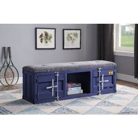 Cargo Bench (Storage) in Gray Fabric & Blue - Acme Furniture 35942