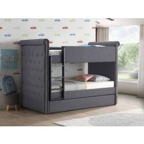 Romana II Bunk Bed & Trundle (Twin/Twin) in Gray Fabric - Acme Furniture 37855