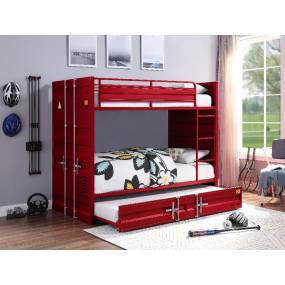 Cargo Bunk Bed (Twin/Twin) in Red - Acme Furniture 37910