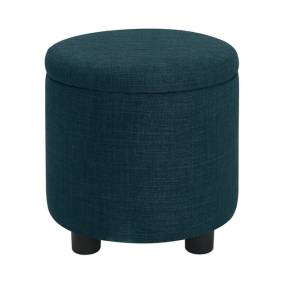 Design4Comfort Round Accent Storage Ottoman with Reversible Tray Lid - Convenience Concepts 163523FDBE