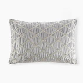 Croscill Classics Aumont Oblong Decor Pillow in Silver - Olliix CCL30-0026