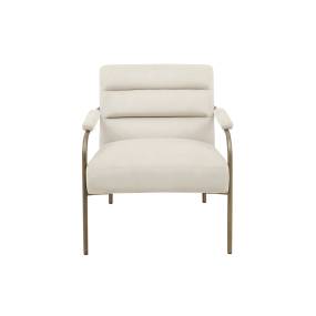 Upholstered Open Arm Metal Leg Accent chair - Olliix MP100-1161