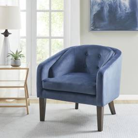 Upholstered Tufted Mid-Century Blue Accent Chair - Olliix MP100-1162