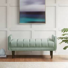 Madison Park Linea Upholstered Modern Accent bench in Seafoam - Olliix MP105-1192