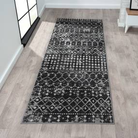 Madison Park Hannah Moroccan Global Woven Area Rug in Charcoal - Olliix MP35-8019