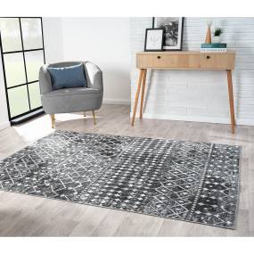 Madison Park Hannah Moroccan Global Woven Area Rug in Charcoal - Olliix MP35-8020