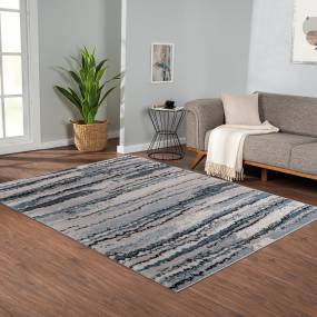 Madison Park Riley Watercolor Abstract Stripe Woven Area Rug in Blue - Olliix MP35-8043
