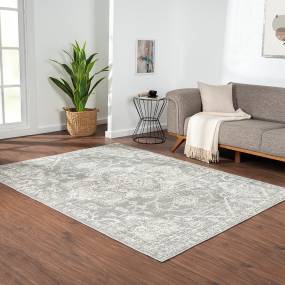 Madison Park Asher Distressed Medallion Woven Area Rug in Cream/Grey - Olliix MP35-8058