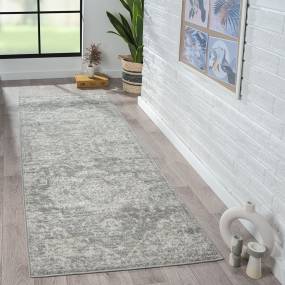 Madison Park Asher Distressed Medallion Woven Area Rug in Cream/Grey - Olliix MP35-8059