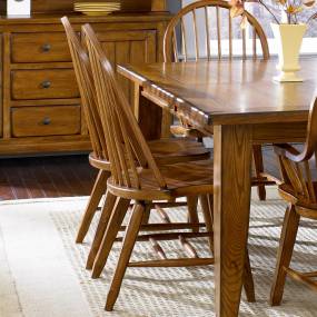 Traditional Bow Back Side Chair -  Oak In Rustic Oak & Black Finish - Liberty Furniture 17-C2050
