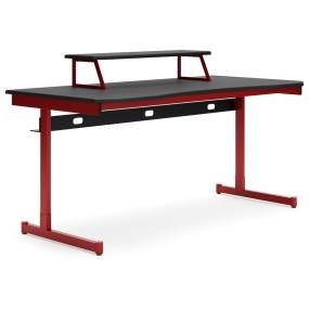 Signature Design by Ashley Lynxtyn Black and Gray - Red and Burgundy Home Office Desk