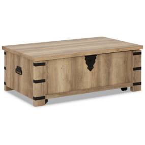 Signature Design by Ashley Calaboro Brown and Beige Lift-Top Coffee Table