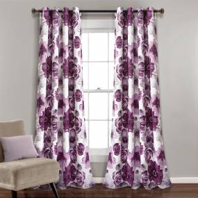 Leah Room Darkening Window Curtain Panels Gray/Purple 52X95 Set - Lush Decor 16T004332
