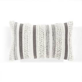 Bria Stripe Decorative Pillow Gray Single 14X20 - Triangle Home Decor 16T008049