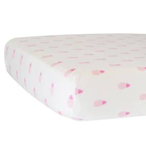 Fitted Crib Sheet Pineapples Pink - Triangle Home Decor HS-FCST-000017