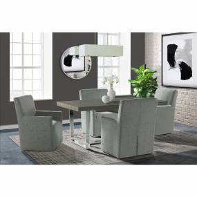 Nadine 5PC Dining Set- Table & Four Arm Chairs in Grey & Chrome - Picket House Furnishings CDND100AC5PC