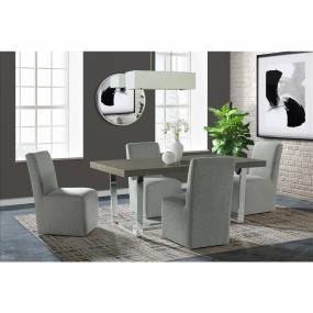 Nadine 5PC Dining Set-Table & Four Side Chairs in Grey & Chrome - Picket House Furnishings CDND100SC5PC