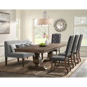 Picket House Furnishings Hayward 6PC Dining Set-Table, Four Tufted Tall Back Chairs and Settee - Picket House Furnishings DGC500CL6PC