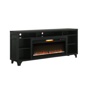 Picket House Furnishings Fray 75" Complete Fireplace in Black -  Picket House Furnishings LA-11670-5-FPC