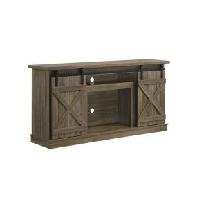 Picket House Furnishings Brix  64" Fireplace without 23" Core, w/ Barn Door in Grey -  Picket House Furnishings LA-1890-FP
