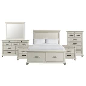 Picket House Furnishings Brooks Queen Platform Storage 6PC Bedroom Set in White - Picket House Furnishings SR650QB6PC