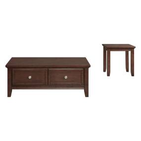 Picket House Furnishings Rouge 2PC Occasional Table Set in Cherry-Coffee Table & End Table -  Picket House Furnishings TCH5002PC