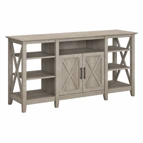 Bush Furniture Key West Tall TV Stand for 70 Inch TV in Washed Gray - KWV160WG-03