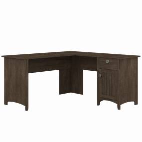 Bush Furniture Salinas 60W L Shaped Desk with Storage in Ash Brown - Bush Furniture SAD160ABR-03