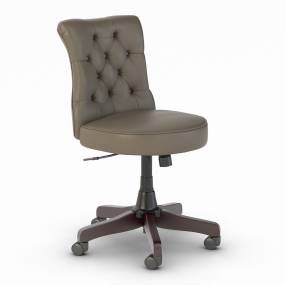 Bush Furniture Salinas Mid Back Tufted Office Chair in Washed Gray Leather - Bush Furniture SAL009WG
