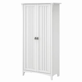 Bush Furniture Salinas Kitchen Pantry Cabinet with Doors in Pure White - Bush Furniture SAL014G2W