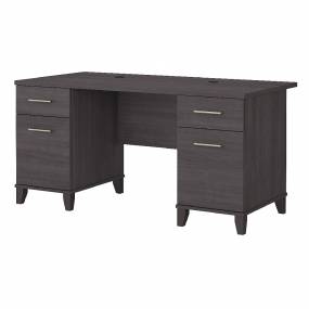 Bush Furniture Somerset 60W Office Desk with Drawers in Storm Gray - Bush Furniture WC81528K
