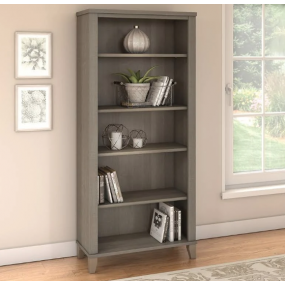 Somerset 5 Shelf Bookcase in Ash Grey - Bush Furniture WC81665