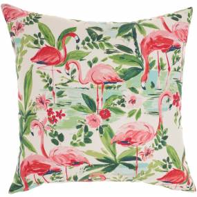 Waverly Pillows Flamingos Multicolor Throw Pillows 20" x 20" - Nourison 798019000592