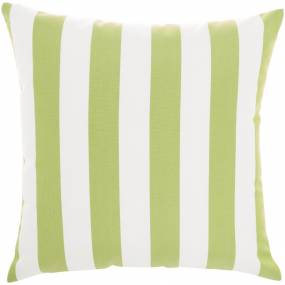 Mina Victory Outdoor Pillows Stripes - Reversible Green Throw Pillows 18" x 18" - Nourison 798019001261